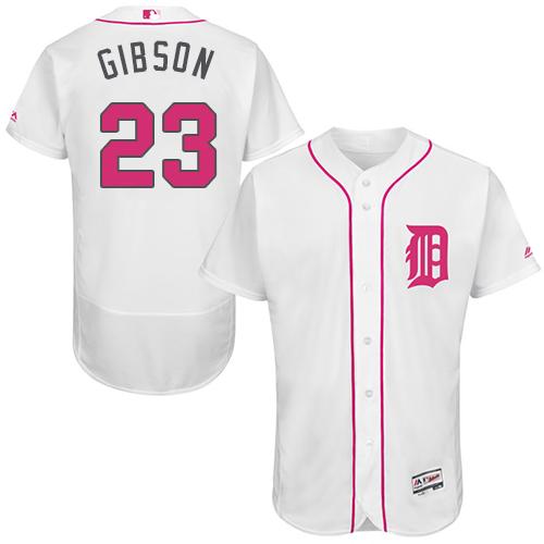Tigers #23 Kirk Gibson White Flexbase Authentic Collection Mother's Day Stitched MLB Jersey Tigers #23 Kirk Gibson White Flexbase Authentic Collection Mother's Day Stitched MLB Jersey
