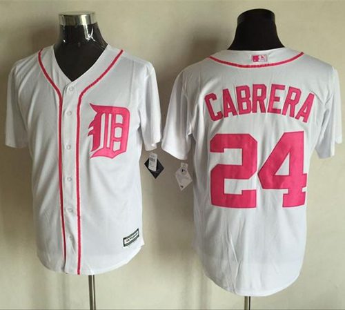 Tigers #24 Miguel Cabrera White New Cool Base Mother's Day Stitched MLB Jersey Tigers #24 Miguel Cabrera White New Cool Base Mother's Day Stitched MLB Jersey