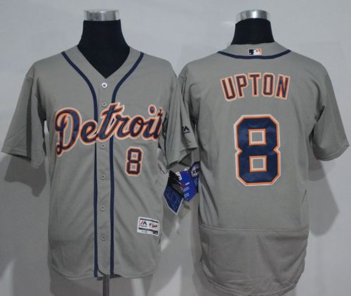 Tigers #8 Justin Upton Grey Flexbase Authentic Collection Stitched MLB Jersey Tigers #8 Justin Upton Grey Flexbase Authentic Collection Stitched MLB Jersey
