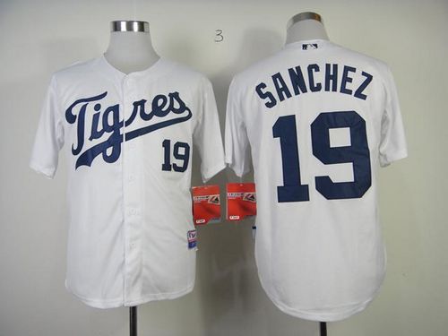 Tigers #19 Anibal Sanchez White "Los Tigres" Stitched MLB Jersey Tigers #19 Anibal Sanchez White "Los Tigres" Stitched MLB Jersey