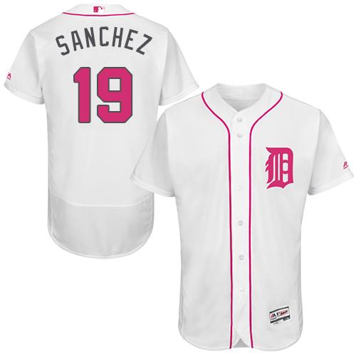 Tigers #19 Anibal Sanchez White Flexbase Authentic Collection Mother's Day Stitched MLB Jersey Tigers #19 Anibal Sanchez White Flexbase Authentic Collection Mother's Day Stitched MLB Jersey