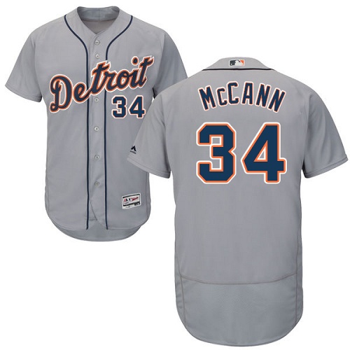 Tigers #34 James McCann Grey Flexbase Authentic Collection Stitched MLB Jersey Tigers #34 James McCann Grey Flexbase Authentic Collection Stitched MLB Jersey