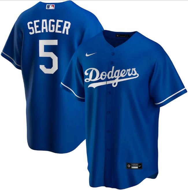 Men's Los Angeles Dodgers #5 Corey Seager Blue MLB Cool Base Stitched Jersey Men's Los Angeles Dodgers #5 Corey Seager Blue MLB Cool Base Stitched Jersey