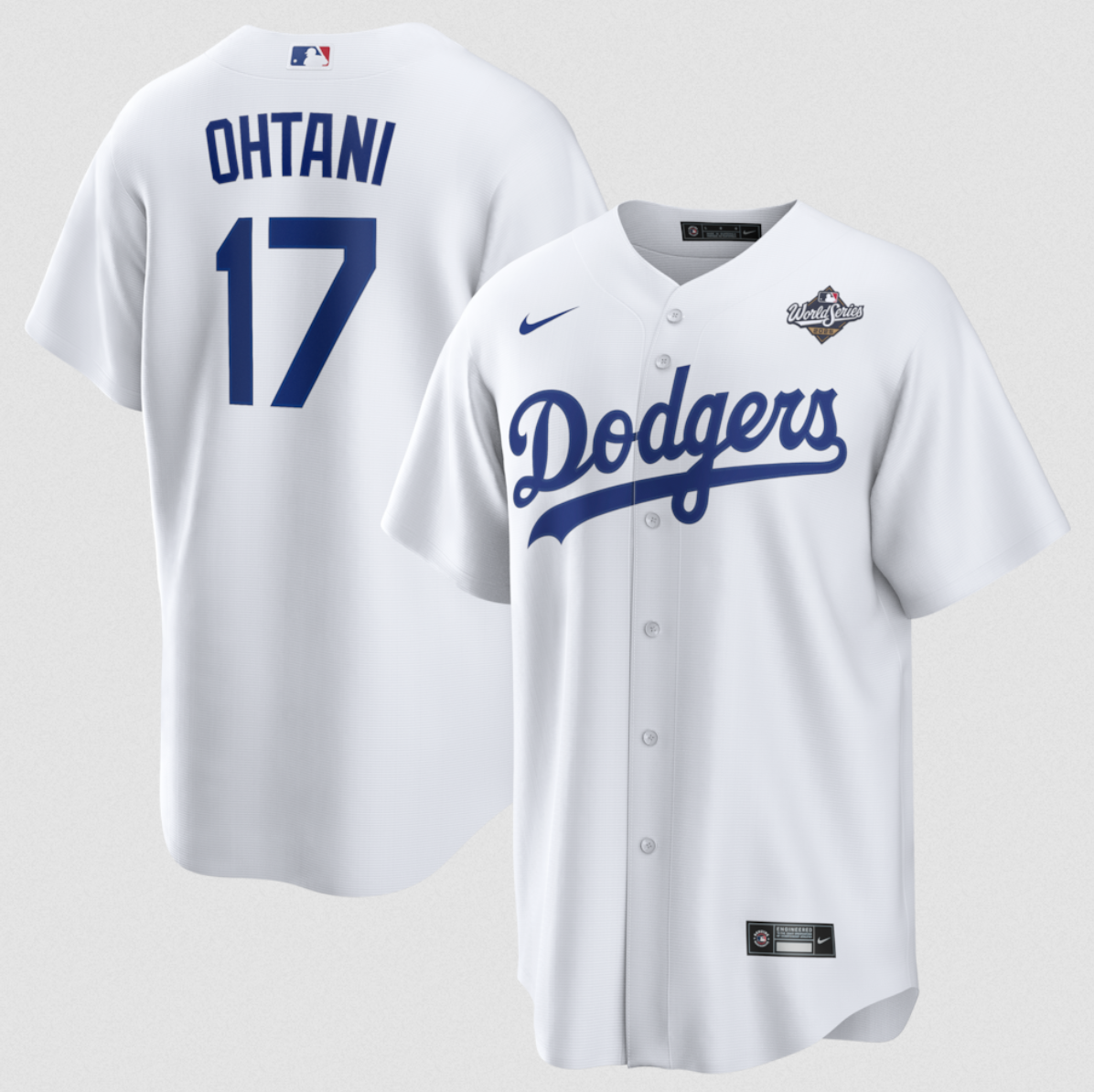 Men's Los Angeles Dodgers #17 Shohei Ohtani White 2025 World Series Home Cool Base Stitched Baseball Jersey Men's Los Angeles Dodgers #17 Shohei Ohtani White 2025 World Series Home Cool Base Stitched Baseball Jersey
