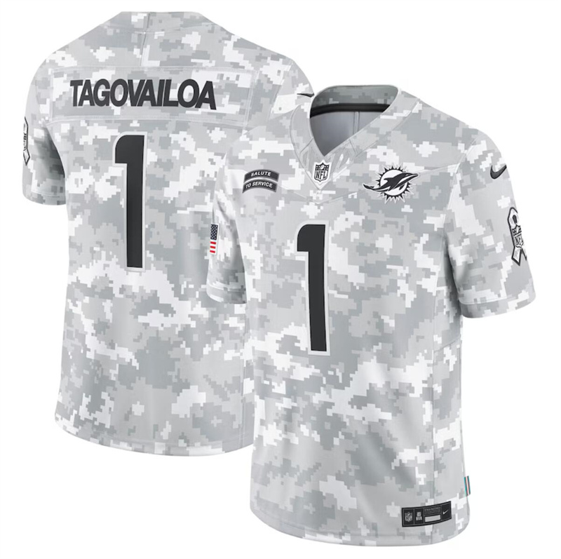 Men's Miami Dolphins #1 Tua Tagovailoa 2024 F.U.S.E Arctic Camo Salute to Service Limited Stitched Football Jersey Men's Miami Dolphins #1 Tua Tagovailoa 2024 F.U.S.E Arctic Camo Salute to Service Limited Stitched Football Jersey