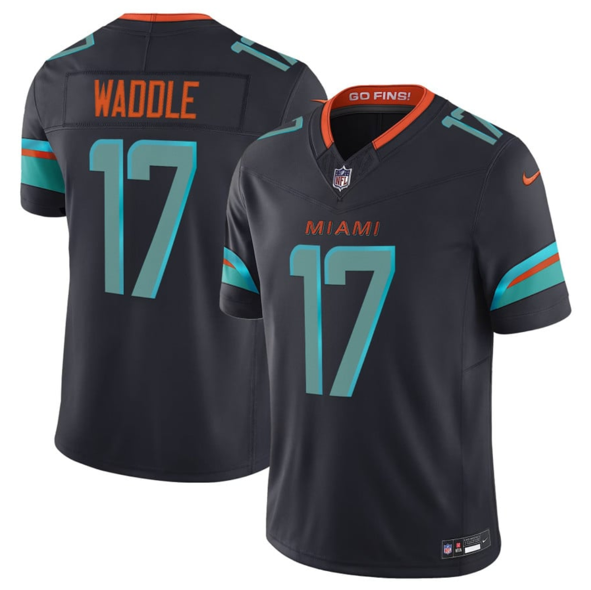 Men's Miami Dolphins #17 Jaylen Waddle Black 2025 F.U.S.E. “Rivalries” Vapor Limited Stitched Football Jersey Men's Miami Dolphins #17 Jaylen Waddle Black 2025 F.U.S.E. “Rivalries” Vapor Limited Stitched Football Jersey