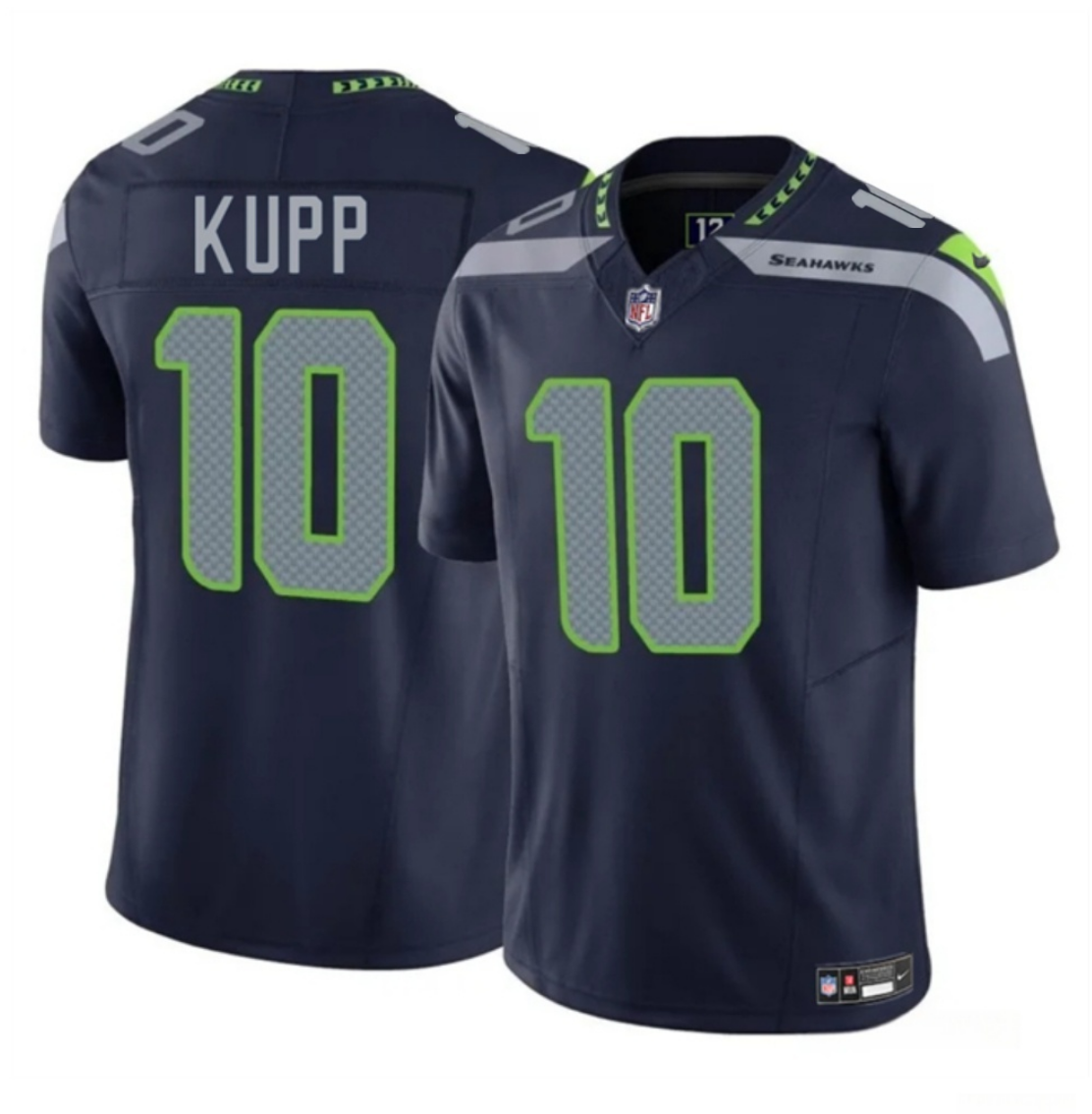 Men's Seattle Seahawks #10 Cooper Kupp Navy 2025 F.U.S.E Vapor Limited Stitched Football Jersey