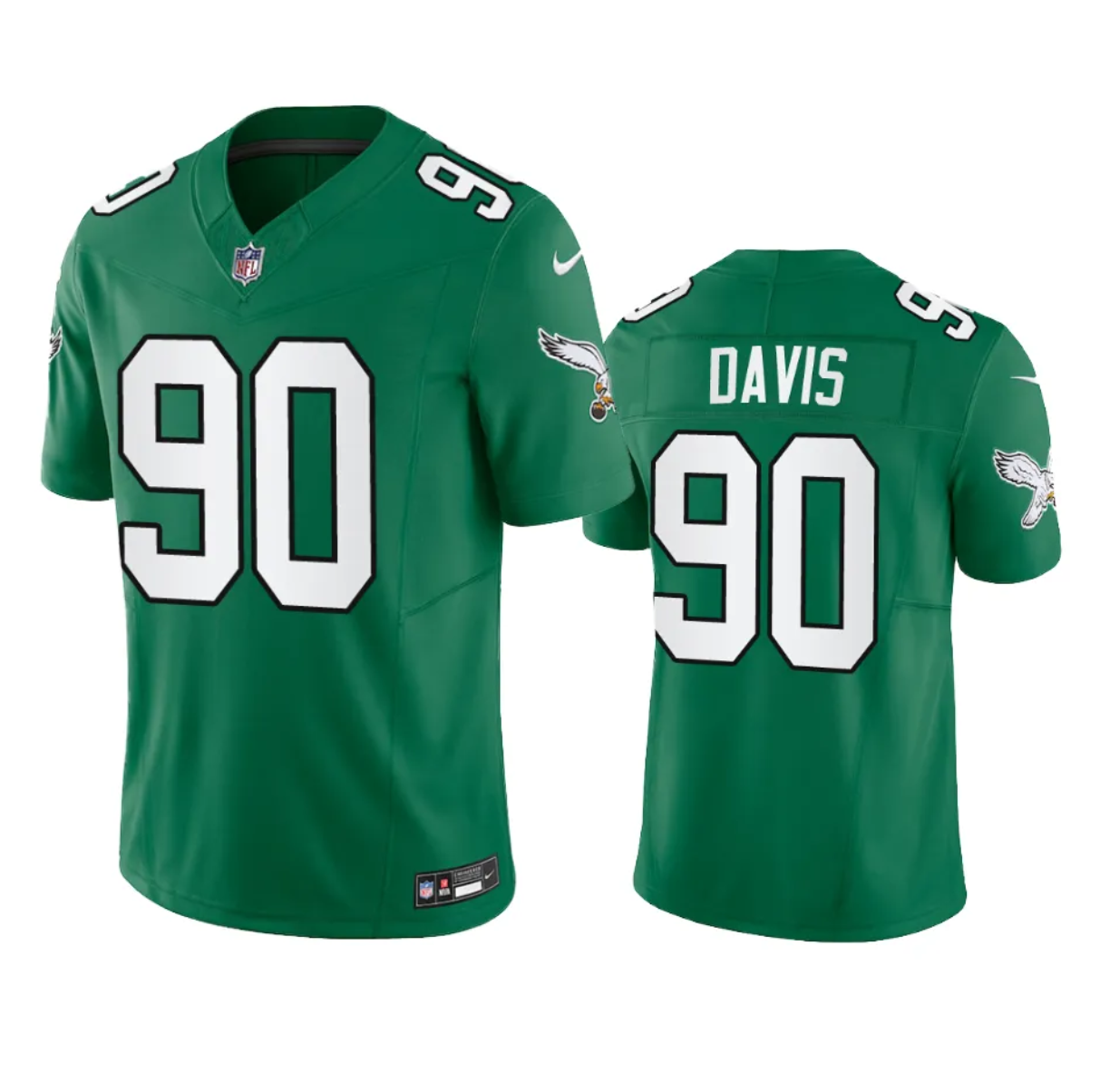 Men's Philadelphia Eagles #90 Jordan Davis Green 2023 F.U.S.E. Vapor Untouchable Stitched Football Jersey Men's Philadelphia Eagles #90 Jordan Davis Green 2023 F.U.S.E. Vapor Untouchable Stitched Football Jersey