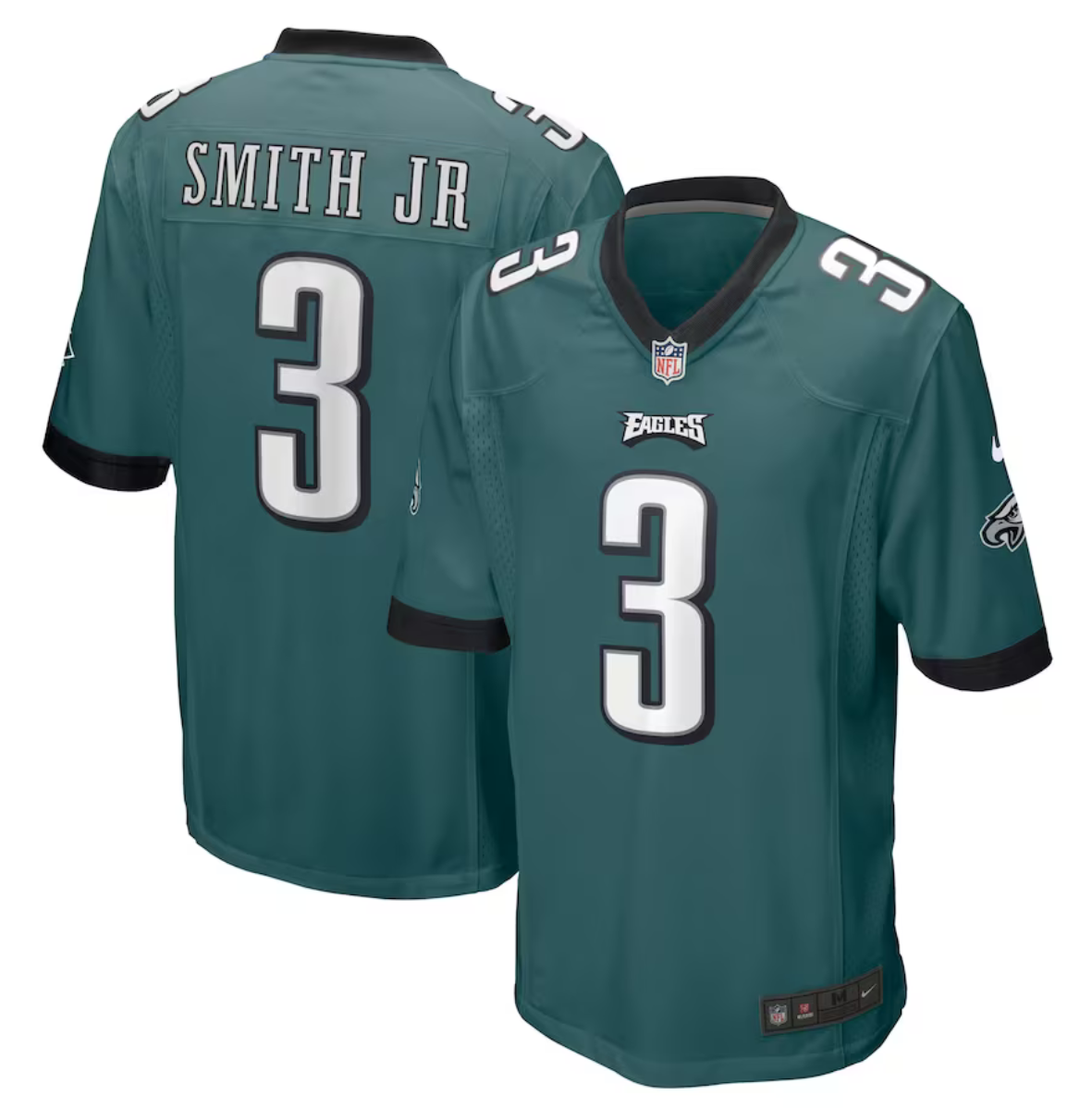 Men's Philadelphia Eagles #3 Nolan Smith JR Green Stitched Game Jersey