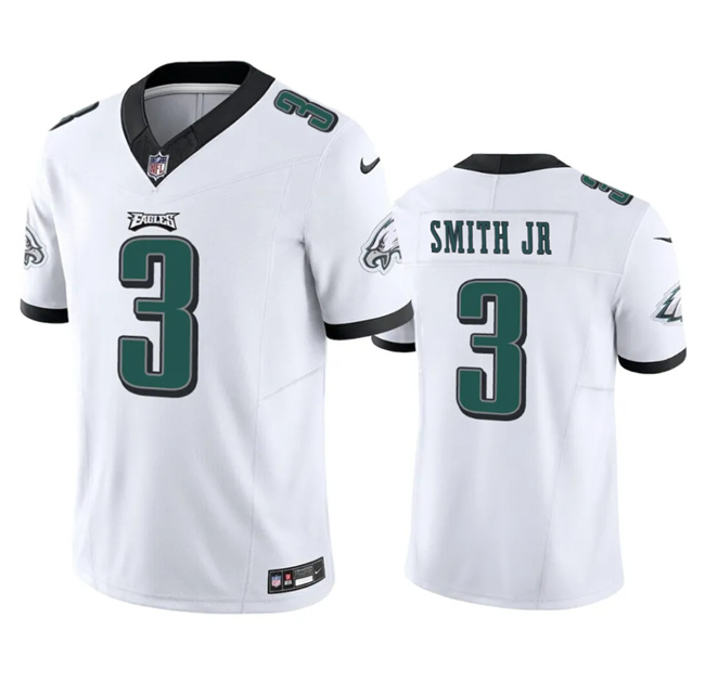 Men's Philadelphia Eagles #3 Nolan Smith JR White 2023 F.U.S.E. Vapor Untouchable Limited Stitched Football Jersey Men's Philadelphia Eagles #3 Nolan Smith JR White 2023 F.U.S.E. Vapor Untouchable Limited Stitched Football Jersey
