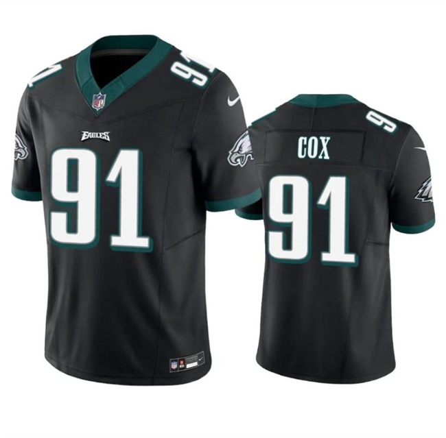 Men's Philadelphia Eagles #91 Fletcher Cox Black 2023 F.U.S.E. Vapor Untouchable Limited Stitched Football Jersey Men's Philadelphia Eagles #91 Fletcher Cox Black 2023 F.U.S.E. Vapor Untouchable Limited Stitched Football Jersey