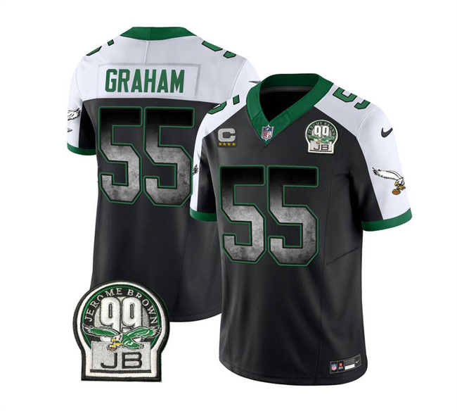 Men's Philadelphia Eagles #55 Brandon Graham Black/White 2023 F.U.S.E. With 4-star C Patch Throwback Vapor Untouchable Limited Stitched Football Jersey Men's Philadelphia Eagles #55 Brandon Graham Black/White 2023 F.U.S.E. With 4-star C Patch Throwback Vapor Untouchable Limited Stitched Football Jersey