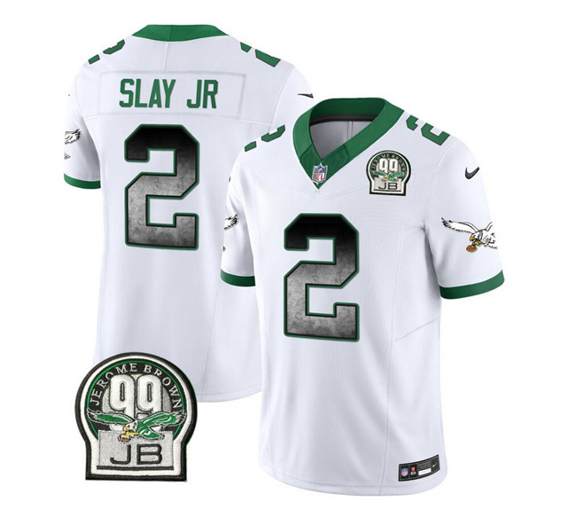 Men's Philadelphia Eagles #2 Darius Slay JR White 2023 F.U.S.E. Throwback Vapor Untouchable Limited Stitched Football Jersey Men's Philadelphia Eagles #2 Darius Slay JR White 2023 F.U.S.E. Throwback Vapor Untouchable Limited Stitched Football Jersey