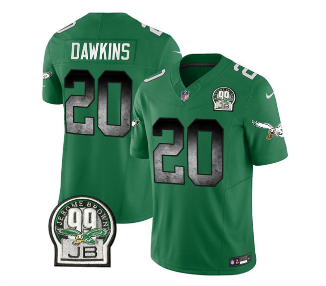 Men's Philadelphia Eagles #20 Brian Dawkins Green 2023 F.U.S.E. Throwback Vapor Untouchable Limited Stitched Football Jersey Men's Philadelphia Eagles #20 Brian Dawkins Green 2023 F.U.S.E. Throwback Vapor Untouchable Limited Stitched Football Jersey