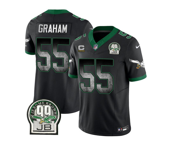 Men's Philadelphia Eagles #55 Brandon Graham Black 2023 F.U.S.E. Throwback Vapor Untouchable Limited Stitched Football Jersey Men's Philadelphia Eagles #55 Brandon Graham Black 2023 F.U.S.E. Throwback Vapor Untouchable Limited Stitched Football Jersey