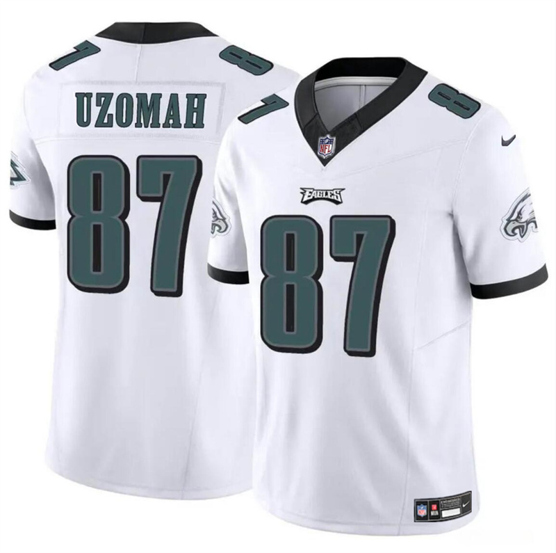 Men's Philadelphia Eagles #87 C.J. Uzomah White 2023 F.U.S.E Vapor Untouchable Limited Stitched Football Jersey Men's Philadelphia Eagles #87 C.J. Uzomah White 2023 F.U.S.E Vapor Untouchable Limited Stitched Football Jersey