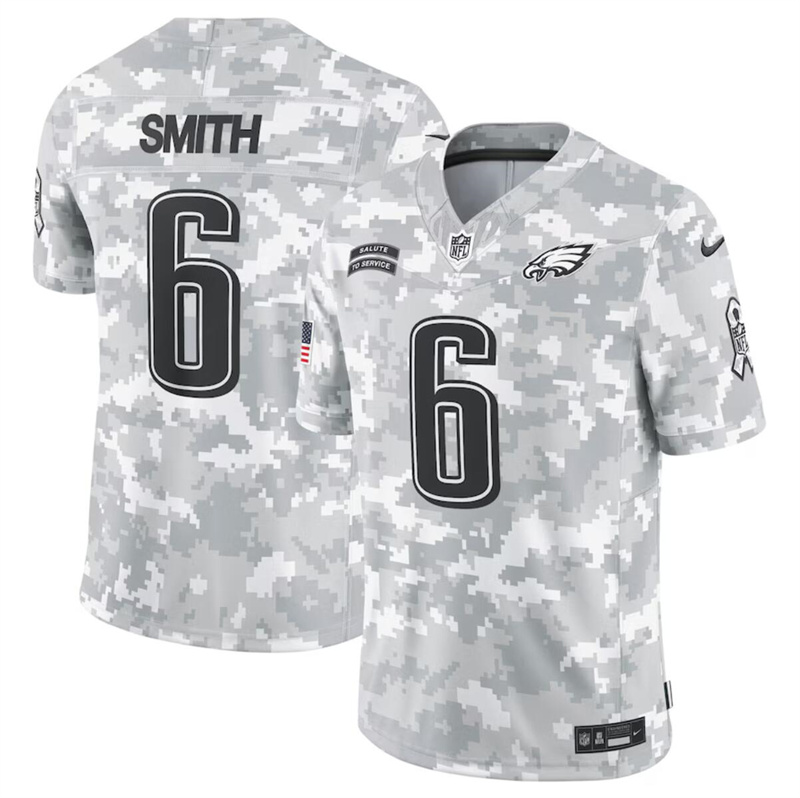 Men's Philadelphia Eagles #6 DeVonta Smith 2024 F.U.S.E Arctic Camo Salute to Service Limited Stitched Football Jersey Men's Philadelphia Eagles #6 DeVonta Smith 2024 F.U.S.E Arctic Camo Salute to Service Limited Stitched Football Jersey