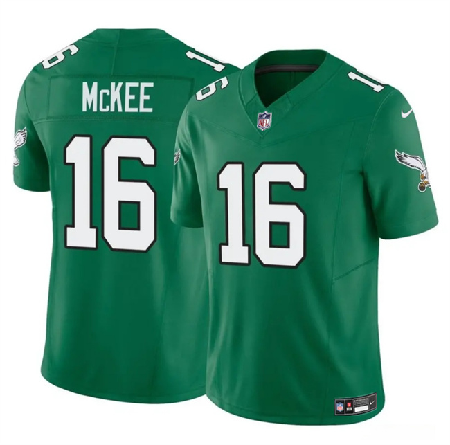 Men's Philadelphia Eagles #16 Tanner McKee Kelly Green 2024 F.U.S.E. Vapor Untouchable Limited Stitched Football Jersey Men's Philadelphia Eagles #16 Tanner McKee Kelly Green 2024 F.U.S.E. Vapor Untouchable Limited Stitched Football Jersey