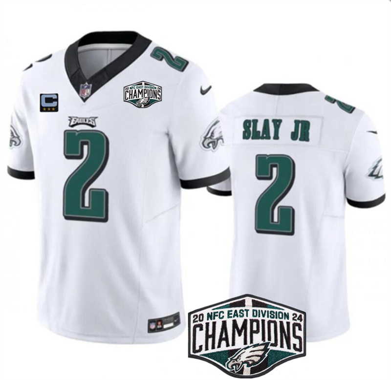 Men's Philadelphia Eagles #2 Darius Slay JR White 2024 NFC Est Champions With 3-Star C Patch F.U.S.E. Vapor Untouchable Limited Stitched Football Jersey Men's Philadelphia Eagles #2 Darius Slay JR White 2024 NFC Est Champions With 3-Star C Patch F.U.S.E. Vapor Untouchable Limited Stitched Football Jersey