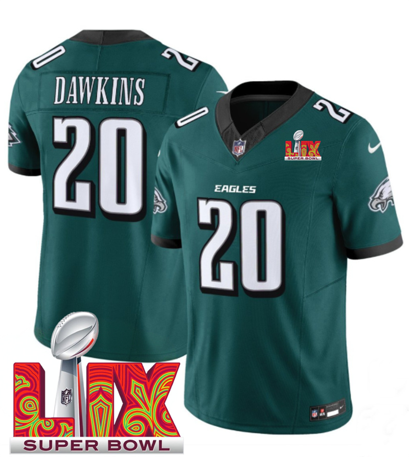 Men's Philadelphia Eagles #20 Brian Dawkins Green F.U.S.E. 24/25 Super Bowl LIX Vapor Untouchable Limited Stitched Football Jersey Men's Philadelphia Eagles #20 Brian Dawkins Green F.U.S.E. 24/25 Super Bowl LIX Vapor Untouchable Limited Stitched Football Jersey