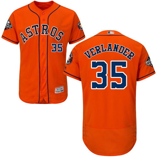 Astros #35 Justin Verlander Orange Flexbase Authentic Collection 2019 World Series Bound Stitched MLB Jersey Astros #35 Justin Verlander Orange Flexbase Authentic Collection 2019 World Series Bound Stitched MLB Jersey