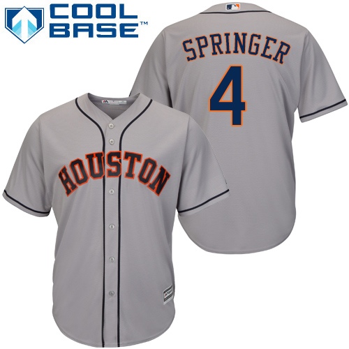 Astros #4 George Springer Grey New Cool Base Stitched MLB Jersey Astros #4 George Springer Grey New Cool Base Stitched MLB Jersey