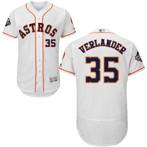 Astros #35 Justin Verlander White Flexbase Authentic Collection 2019 World Series Bound Stitched MLB Jersey Astros #35 Justin Verlander White Flexbase Authentic Collection 2019 World Series Bound Stitched MLB Jersey