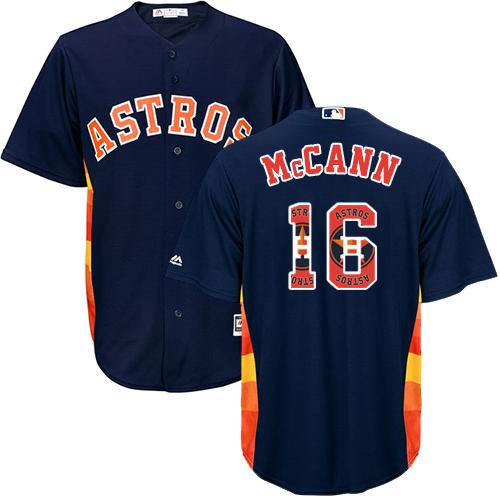 Astros #16 Brian McCann Navy Blue Team Logo Fashion Stitched MLB Jersey Astros #16 Brian McCann Navy Blue Team Logo Fashion Stitched MLB Jersey