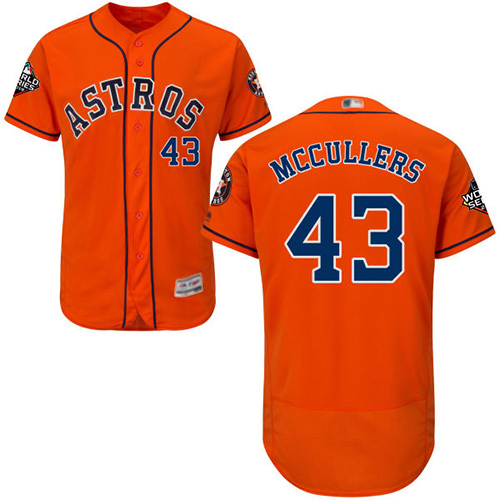 Astros #43 Lance McCullers Orange Flexbase Authentic Collection 2019 World Series Bound Stitched MLB Jersey Astros #43 Lance McCullers Orange Flexbase Authentic Collection 2019 World Series Bound Stitched MLB Jersey