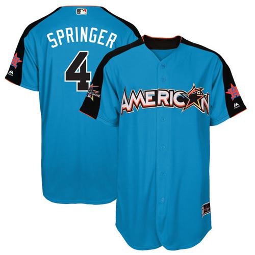 Astros #4 George Springer Blue 2017 All-Star American League Stitched MLB Jersey Astros #4 George Springer Blue 2017 All-Star American League Stitched MLB Jersey