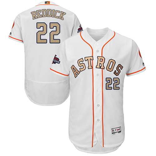 Astros #22 Josh Reddick White FlexBase Authentic 2018 Gold Program Cool Base Stitched MLB Jersey Astros #22 Josh Reddick White FlexBase Authentic 2018 Gold Program Cool Base Stitched MLB Jersey