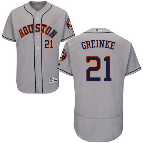 Astros #21 Zack Greinke Grey Flexbase Authentic Collection Stitched MLB Jersey Astros #21 Zack Greinke Grey Flexbase Authentic Collection Stitched MLB Jersey
