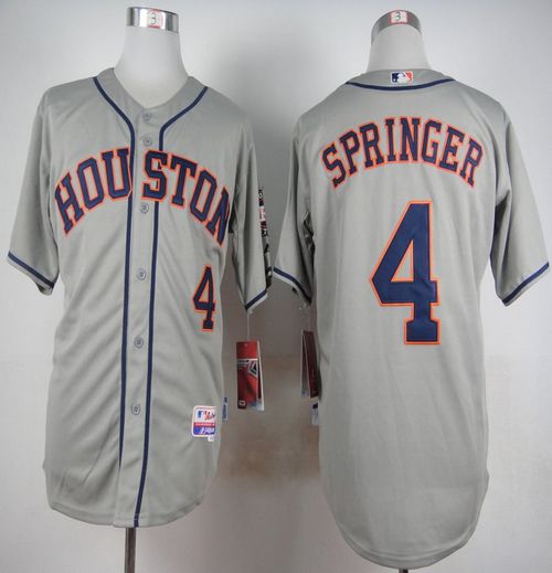 Astros #4 George Springer Grey Cool Base Stitched MLB Jersey Astros #4 George Springer Grey Cool Base Stitched MLB Jersey