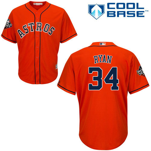 Astros #34 Nolan Ryan Orange New Cool Base 2019 World Series Bound Stitched MLB Jersey Astros #34 Nolan Ryan Orange New Cool Base 2019 World Series Bound Stitched MLB Jersey