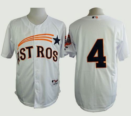 Astros #4 George Springer White 1965 Turn Back The Clock Stitched MLB Jersey Astros #4 George Springer White 1965 Turn Back The Clock Stitched MLB Jersey