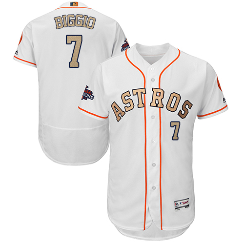 Astros #7 Craig Biggio White FlexBase Authentic 2018 Gold Program Cool Base Stitched MLB Jersey Astros #7 Craig Biggio White FlexBase Authentic 2018 Gold Program Cool Base Stitched MLB Jersey