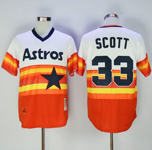 Mitchell And Ness 1980 Astros #33 Mike Scott White/Orange Throwback Stitched MLB Jersey Mitchell And Ness 1980 Astros #33 Mike Scott White/Orange Throwback Stitched MLB Jersey