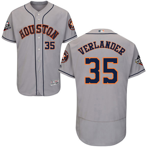 Astros #35 Justin Verlander Grey Flexbase Authentic Collection 2019 World Series Bound Stitched MLB Jersey Astros #35 Justin Verlander Grey Flexbase Authentic Collection 2019 World Series Bound Stitched MLB Jersey