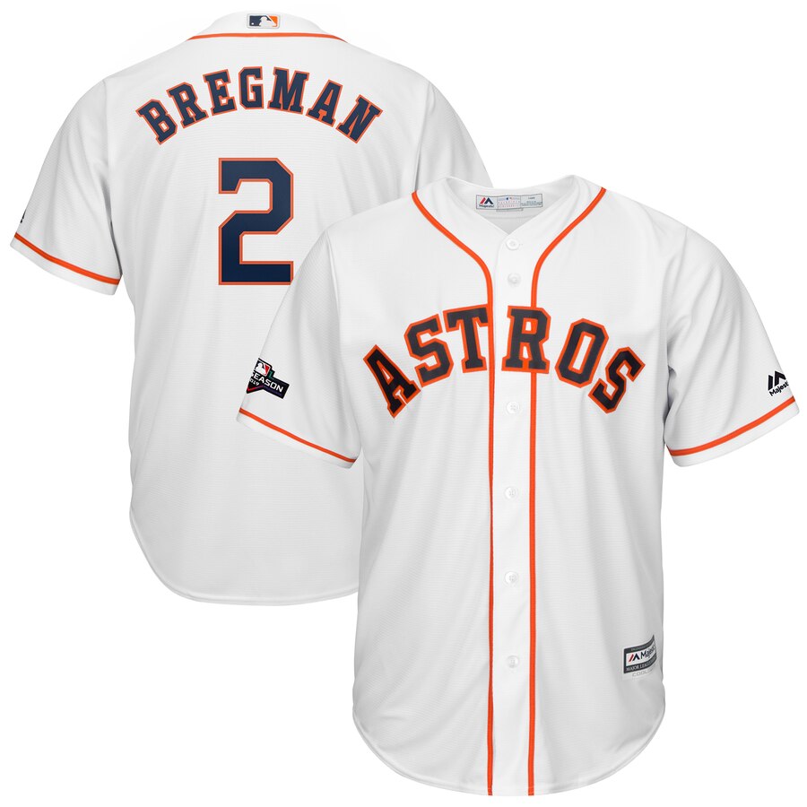 Houston Astros #2 Alex Bregman Majestic 2019 Postseason Official Cool Base Player Jersey White Houston Astros #2 Alex Bregman Majestic 2019 Postseason Official Cool Base Player Jersey White