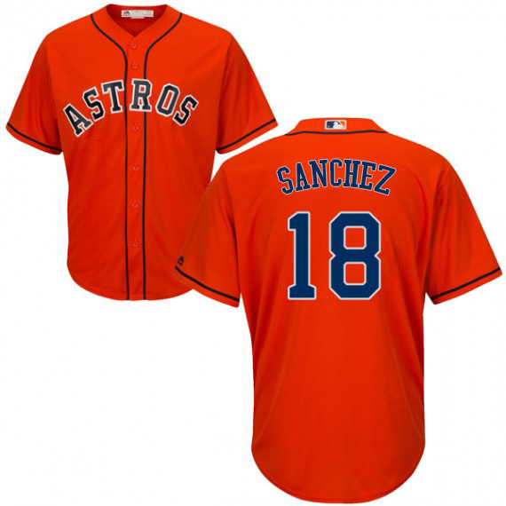 Astros #18 Aaron Sanchez Orange New Cool Base Stitched MLB Jersey Astros #18 Aaron Sanchez Orange New Cool Base Stitched MLB Jersey