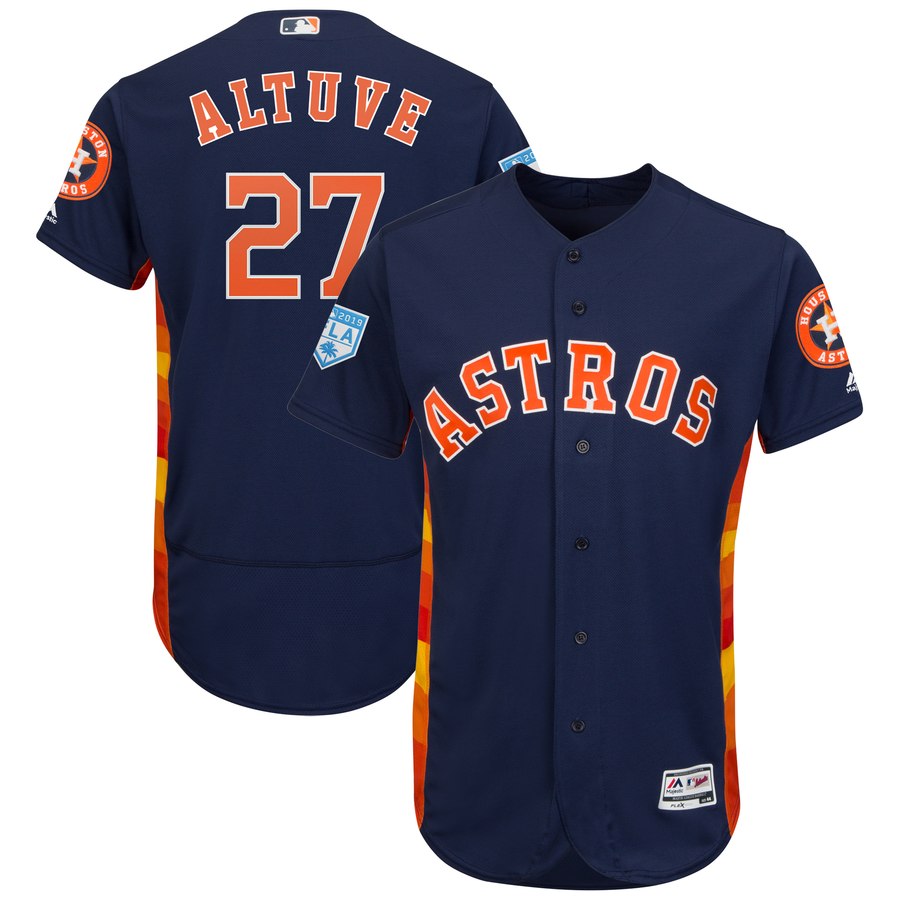 Astros #27 Jose Altuve Navy 2019 Spring Training Flex Base Stitched MLB Jersey Astros #27 Jose Altuve Navy 2019 Spring Training Flex Base Stitched MLB Jersey