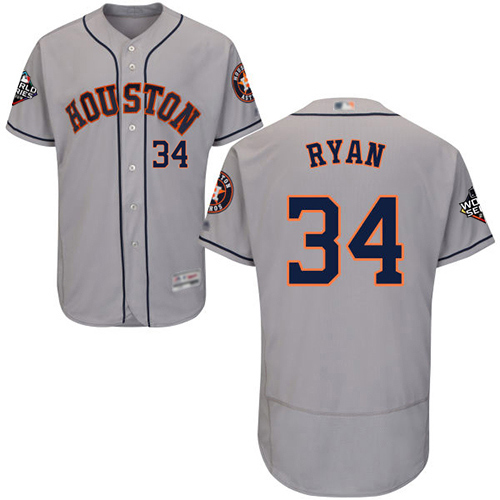 Astros #34 Nolan Ryan Grey Flexbase Authentic Collection 2019 World Series Bound Stitched MLB Jersey Astros #34 Nolan Ryan Grey Flexbase Authentic Collection 2019 World Series Bound Stitched MLB Jersey
