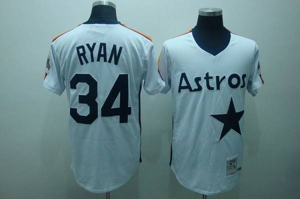 Mitchell and Ness Astros #34 Nolan Ryan Stitched White Throwback MLB Jersey Mitchell and Ness Astros #34 Nolan Ryan Stitched White Throwback MLB Jersey