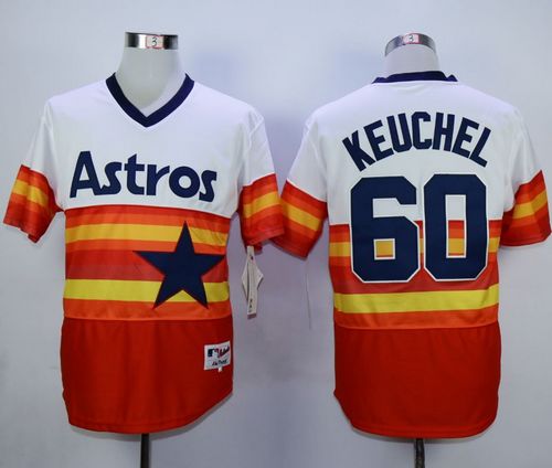Astros #60 Dallas Keuchel White/Orange 1980 Turn Back The Clock Stitched MLB Jersey Astros #60 Dallas Keuchel White/Orange 1980 Turn Back The Clock Stitched MLB Jersey