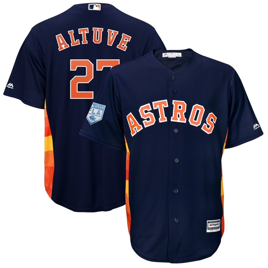 Astros #27 Jose Altuve Navy Blue 2019 Spring Training Cool Base Stitched MLB Jersey Astros #27 Jose Altuve Navy Blue 2019 Spring Training Cool Base Stitched MLB Jersey