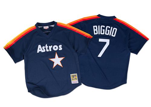 Mitchell And Ness 1991 Astros #7 Craig Biggio Navy Blue Throwback Stitched MLB Jersey Mitchell And Ness 1991 Astros #7 Craig Biggio Navy Blue Throwback Stitched MLB Jersey