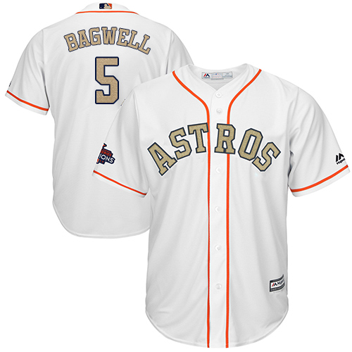Astros #5 Jeff Bagwell White 2018 Gold Program Cool Base Stitched MLB Jersey Astros #5 Jeff Bagwell White 2018 Gold Program Cool Base Stitched MLB Jersey
