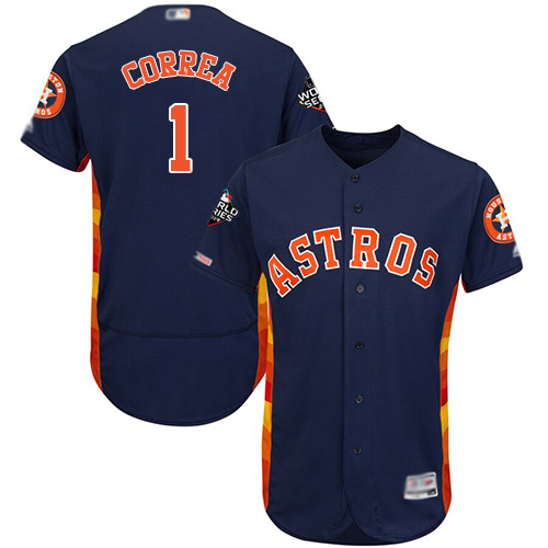 Astros #1 Carlos Correa Navy Blue Flexbase Authentic Collection 2019 World Series Bound Stitched MLB Jersey Astros #1 Carlos Correa Navy Blue Flexbase Authentic Collection 2019 World Series Bound Stitched MLB Jersey