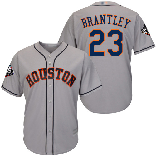 Astros #23 Michael Brantley Grey New Cool Base 2019 World Series Bound Stitched MLB Jersey Astros #23 Michael Brantley Grey New Cool Base 2019 World Series Bound Stitched MLB Jersey