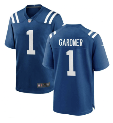 Men's Indianapolis Colts #1 Ahmad Sauce Gardner Blue Royal Team Game Jersey